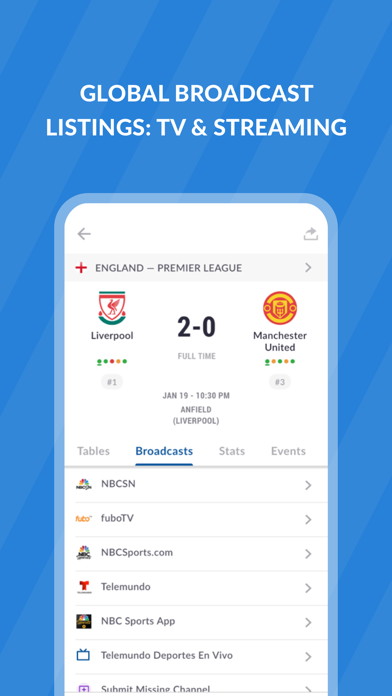 Live Soccer TV: Scores & Stats Screenshot