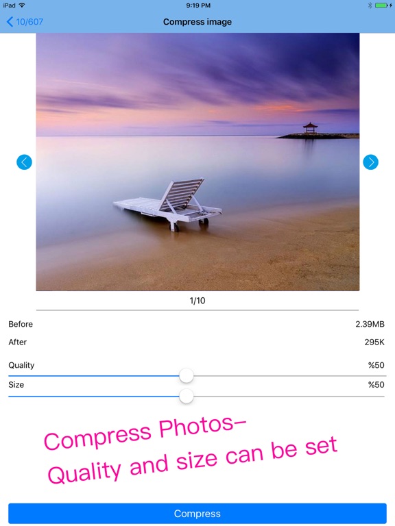Compress video -compress image iPad screenshot 4 - Utilities app