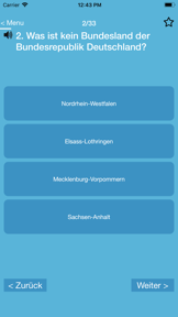 Einbürgerungstest 2026. screenshot