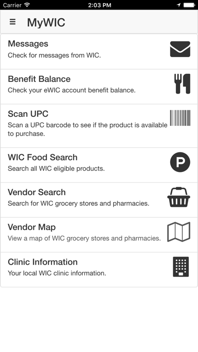 Wisconsin MyWIC Screenshot