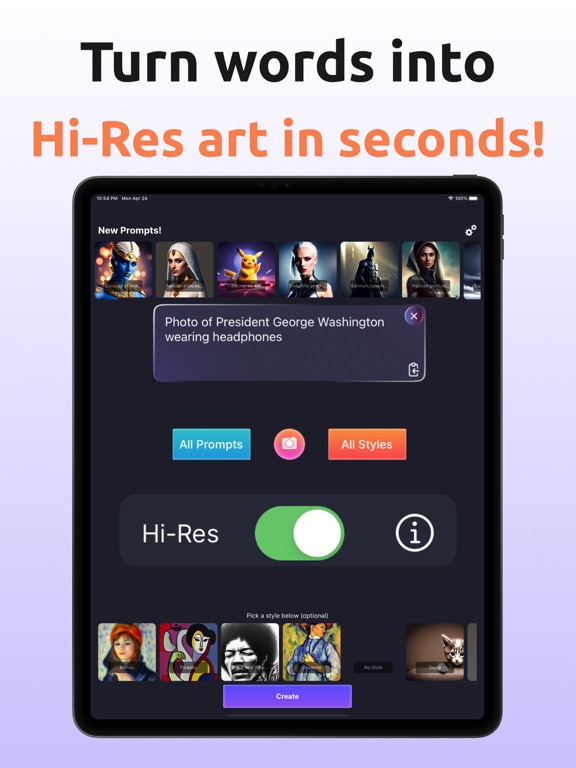 AI Art Avatar Generator Stable iPad screenshot 2 - Graphics & Design app