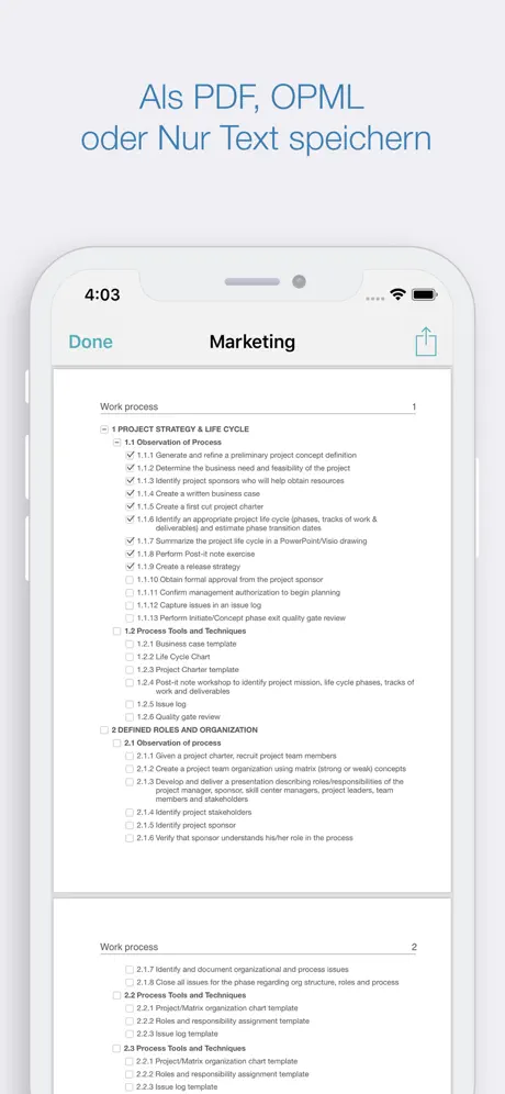 Cloud Outliner - Nested Lists