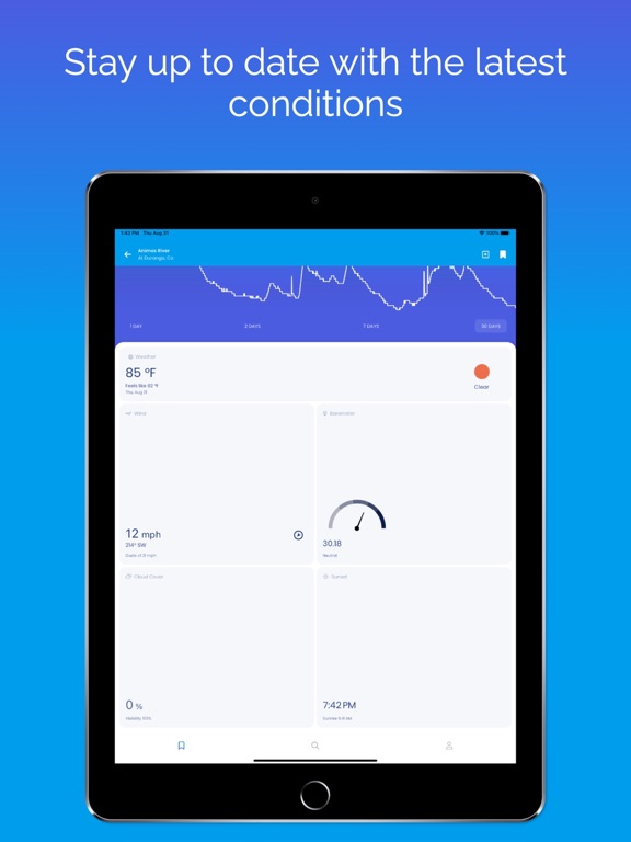 Riffle: River Levels & Weather iPad screenshot 4 - Weather app