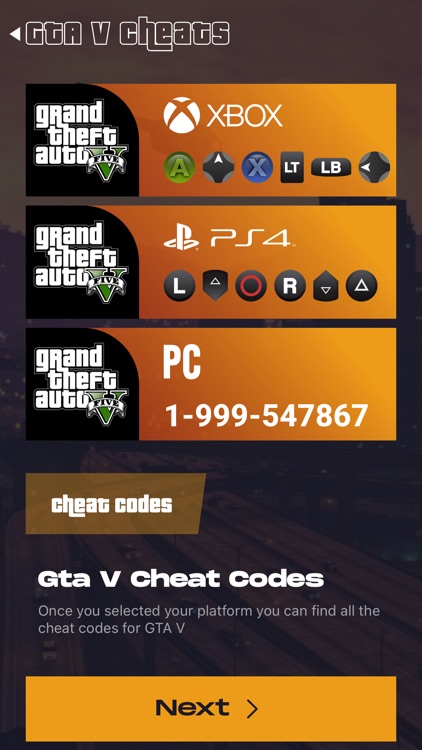 Cheat Codes for GTA V::Appstore for Android
