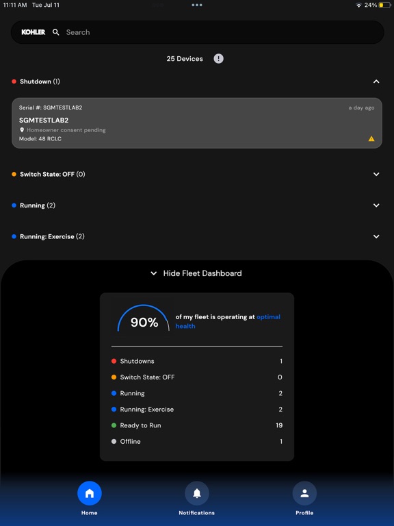 KOHLER Energy Management PRO iPad screenshot 2 - Business app
