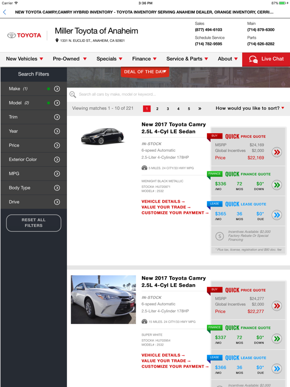 Toyota of Anaheim iPad screenshot 4 - Shopping app