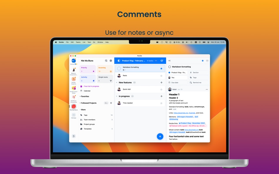 #5. Nozbe: Tasks & Projects (macOS) 由: Nozbe.com