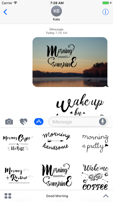 Good Morning Stickers Message Screenshot