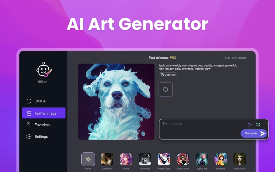 #1. HiGen - AI Art & AI Chatbot (macOS) بواسطة: 兴友 杨