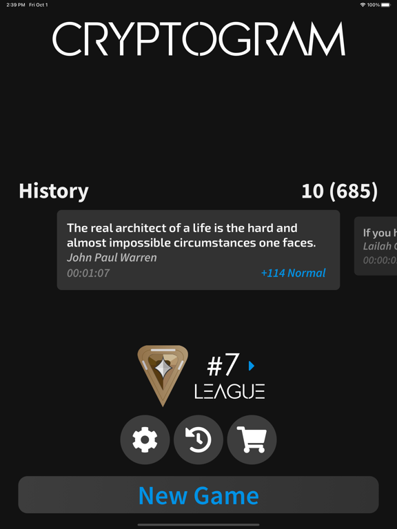 Screenshot #4 pour Cryptogram - Word Puzzle Game