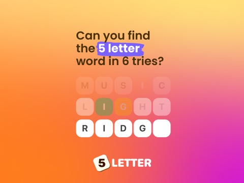 5 Letter - Word search puzzleのおすすめ画像1