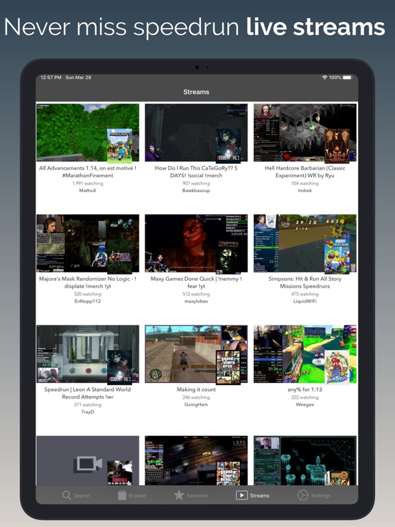 Speedruns browser iPad screenshot 5 - Entertainment app
