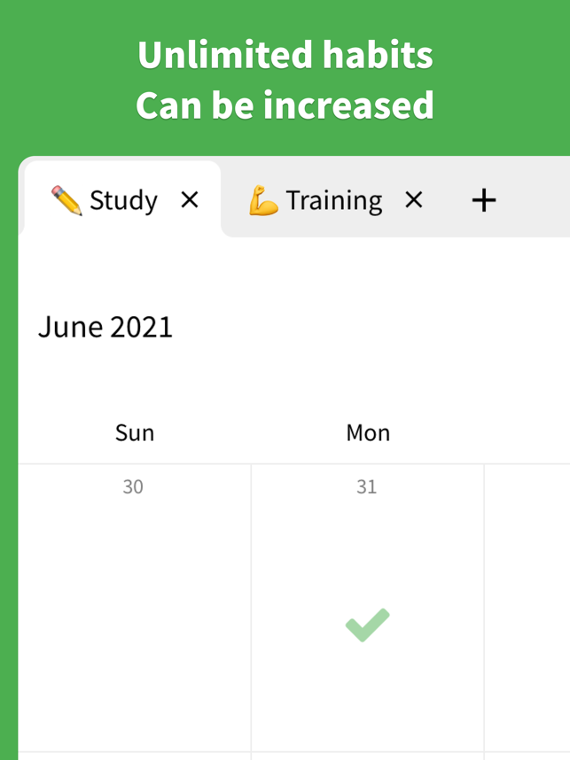 בדוק את לוח השנה - צילום מסך של Habit Tracker