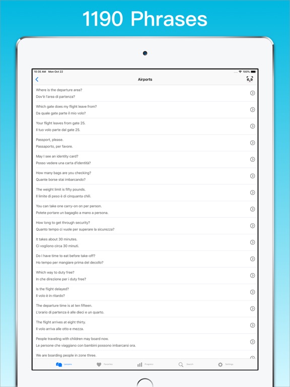 Learn Italian + © iPad screenshot 5 - Education app