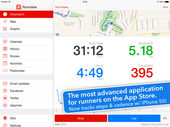 Runmeter Running & Walking GPS iPad app afbeelding 1