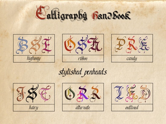 Screenshot #1 for Calligraphy Handbook