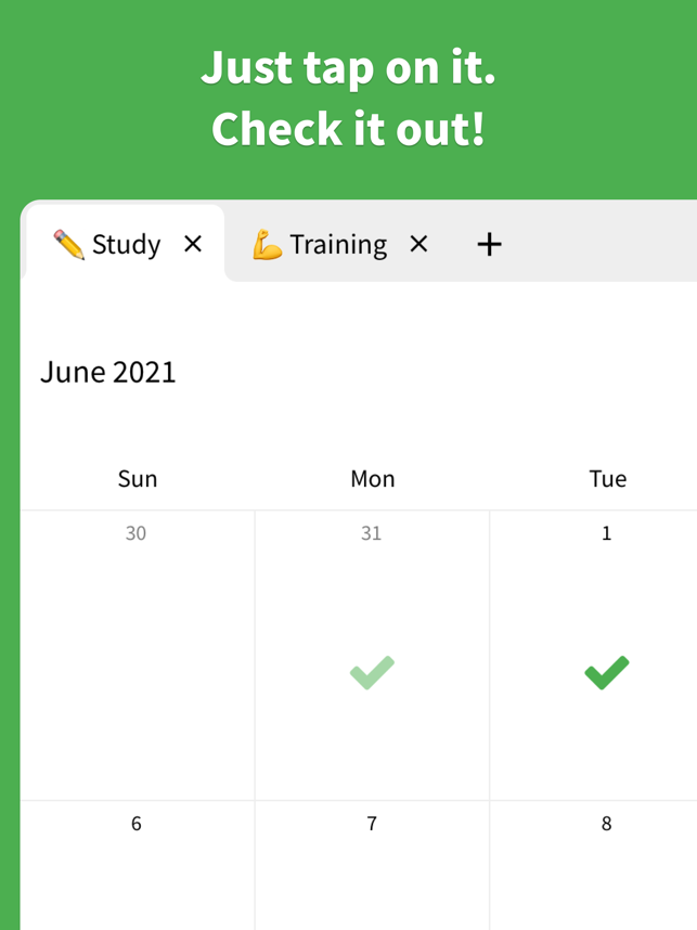 Tjek kalender - Skærmbillede af Habit Tracker