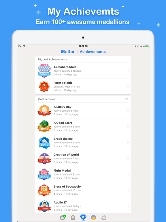 iBetter · Habit Tracker iPad screenshot 6 - Productivity app