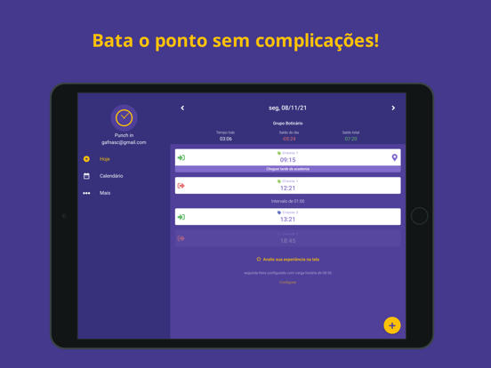 Punch in iPad screenshot 1 - Productivity app