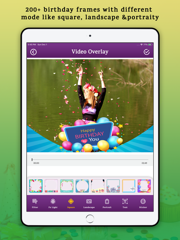 Birthday Video Editor Song iPad screenshot