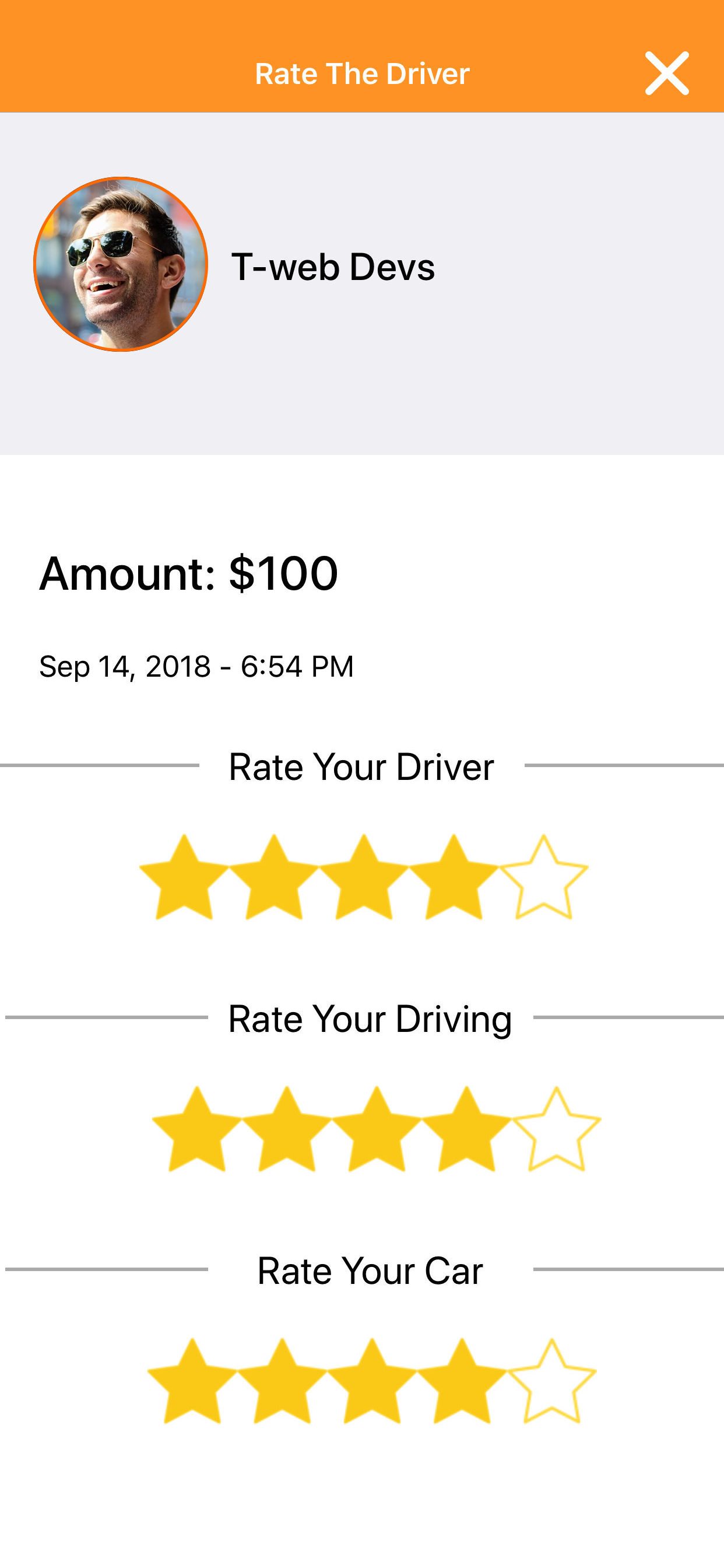 DESTY - Request a ride
