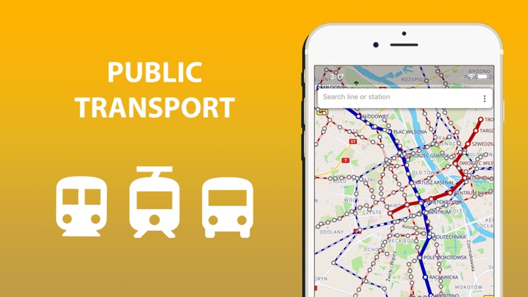 Public transport map Warsaw
