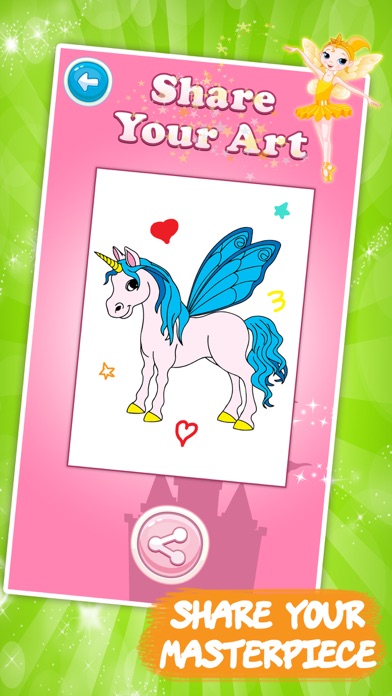 Coloring book Unicorn & Horses Screenshot