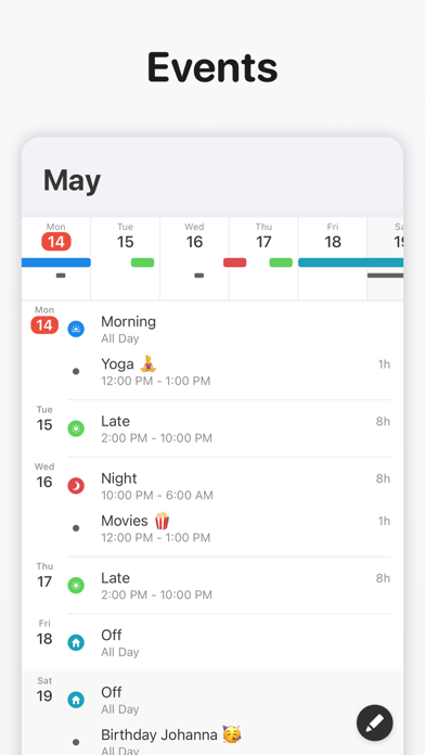 Supershift Shift Work Calendar Screenshot
