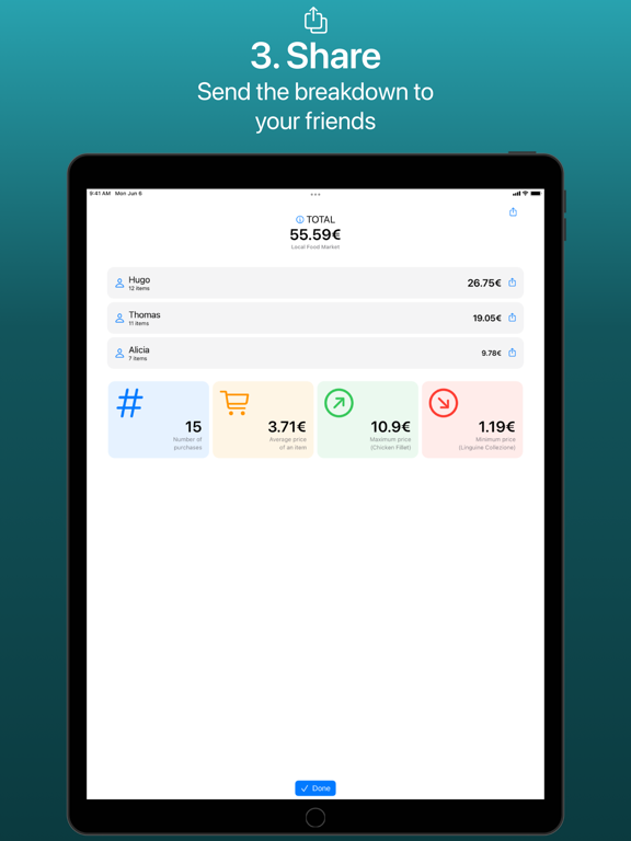 Split! your receipts iPad screenshot 4 - Finance app