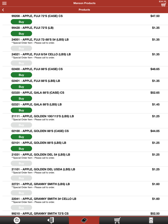 Manson Products Checkout iPad screenshot