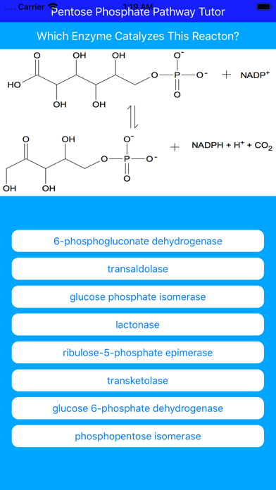 Pentose Phosphate Paths Tutor Screenshot