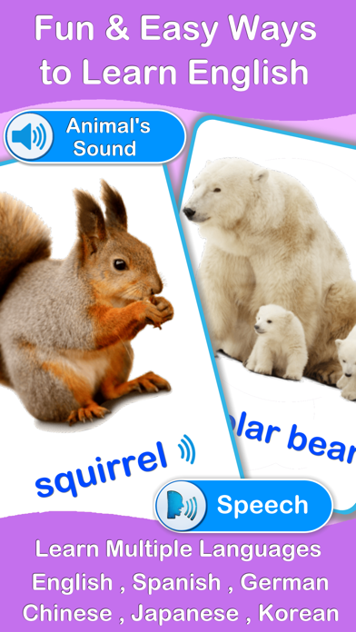 Animals Cards : Learn English Screenshot