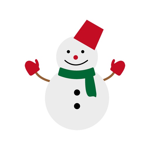 Cute sticker snowman icon