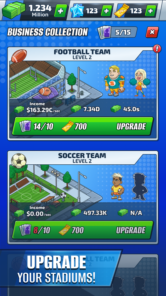 Idle Sports Tycoon Game
