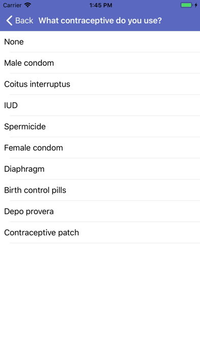 Pregnancy Test - Symptoms Screenshot