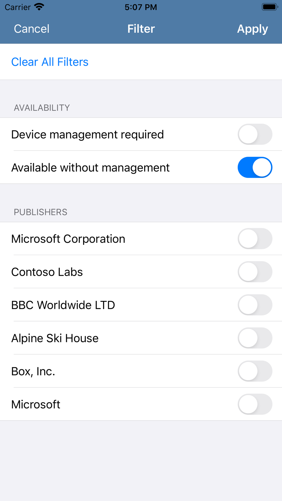 Intune 公司门户 截图