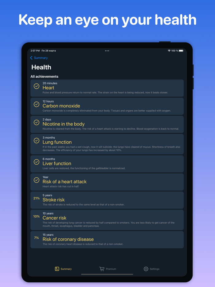 Stop smoking tracker quit app