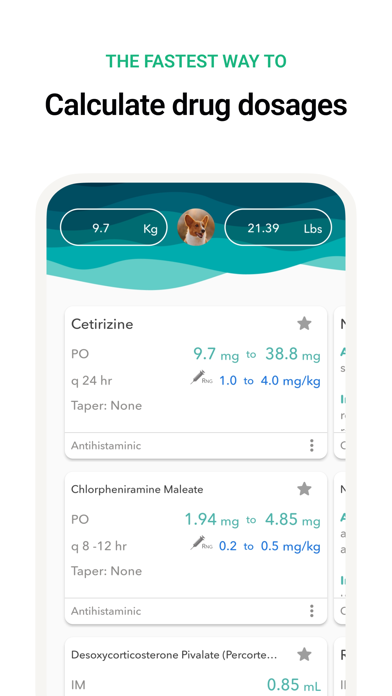 Vet Easy - Drugs & Calculators Screenshot