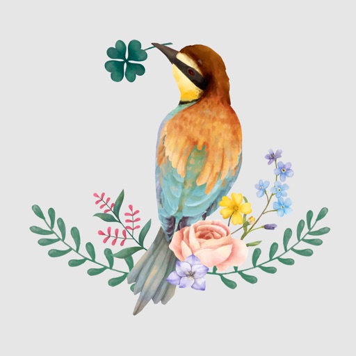 Watercolor Lovely Birds Sticke icon