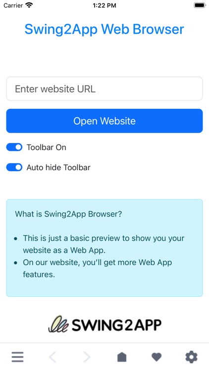 Swing2App Browser