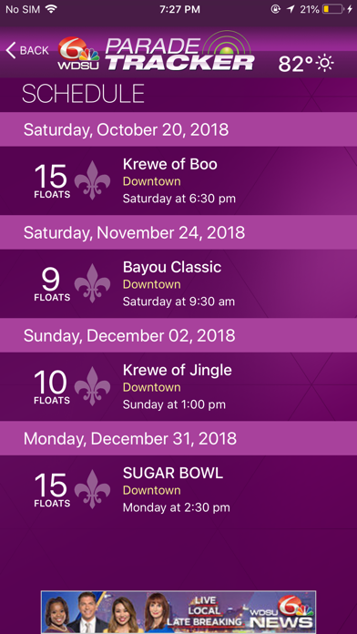 WDSU Parade Tracker Screenshot