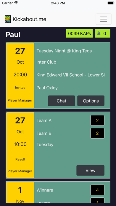 Kickabout.me Screenshot