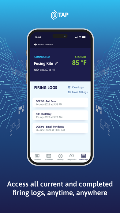 TAP Kiln Control Mobile Screenshot