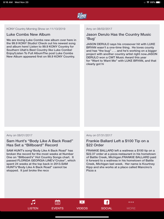 KONY Radio iPad screenshot 4 - Music app