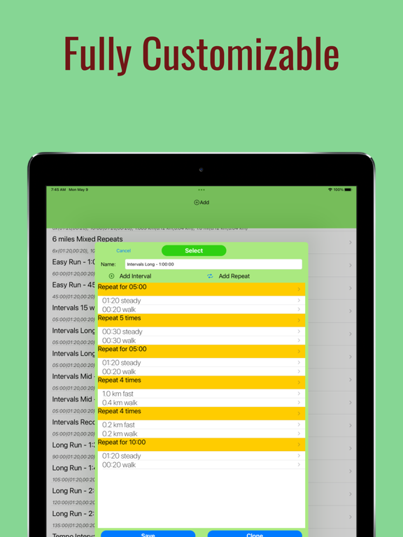 Screenshot #4 pour Custom Running Intervals