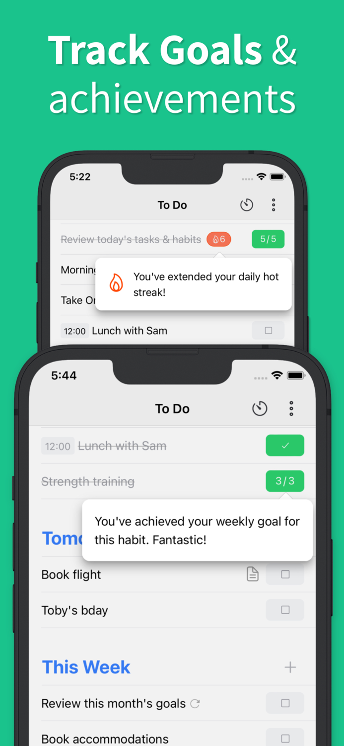 Motidayt Habits Tasks Goals