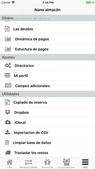 Captura de pantalla de Nano Almacen en iPhone 7