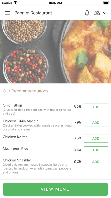 Paprika Restaurant. Screenshot