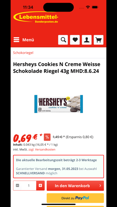 Lebensmittel-Sonderposten.de Screenshot