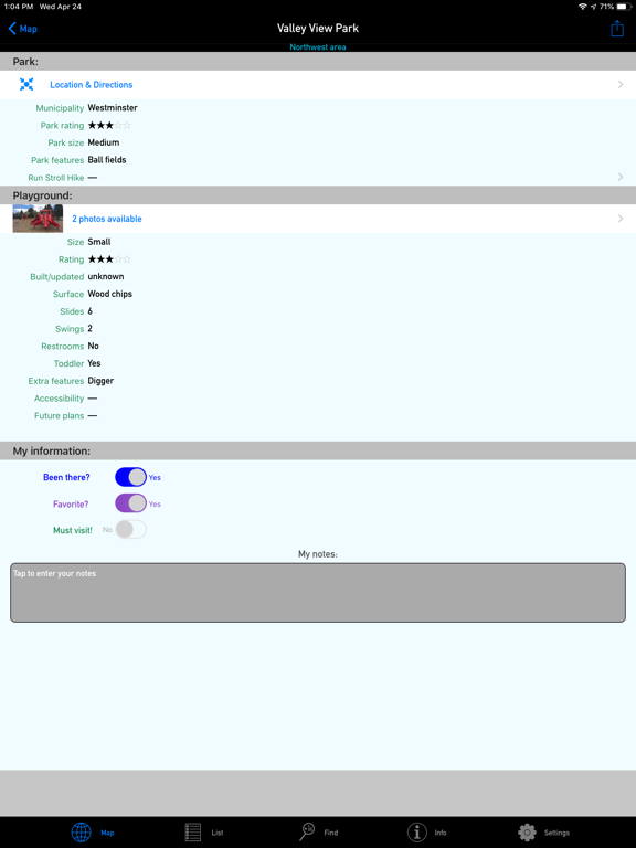 Denver Playgrounds & Parks iPad screenshot 4 - Lifestyle app